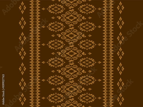 Geometric ethnic oriental ikat pattern traditional Design for background,carpet,wallpaper,clothing,wrapping,Batik,fabric,Vector illustration.embroidery style.