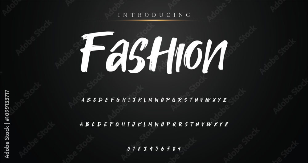 Obraz premium Best Alphabet Painting Paint Brush Beauty Script Logotype Font lettering handwritten