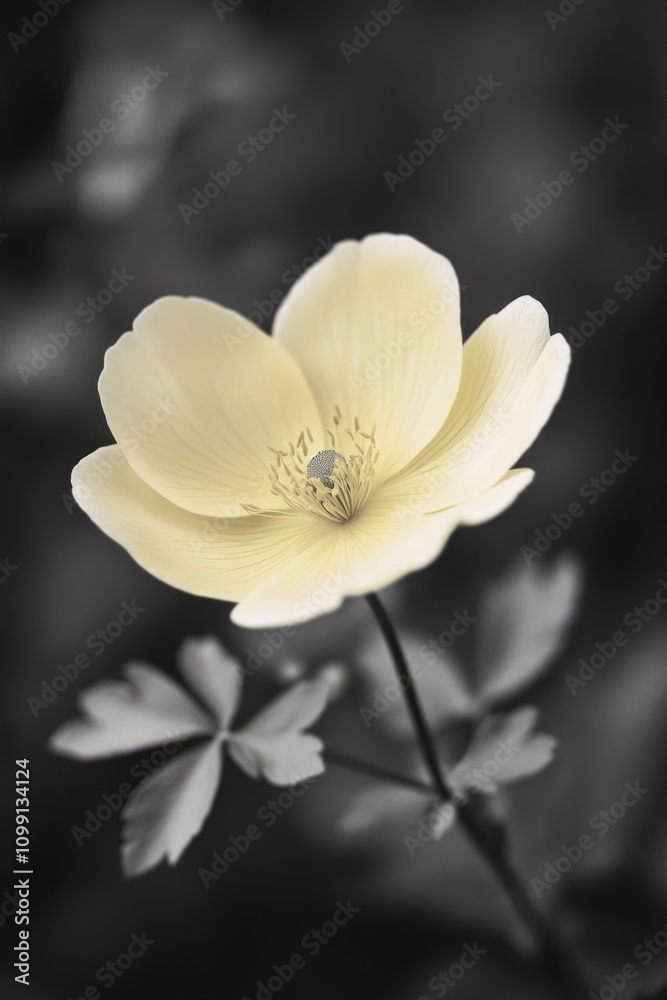 Obraz premium Yellow flower on stem