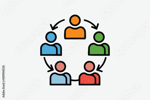 Vector illustration of customer, staff, and employee outline icon, easily editable.