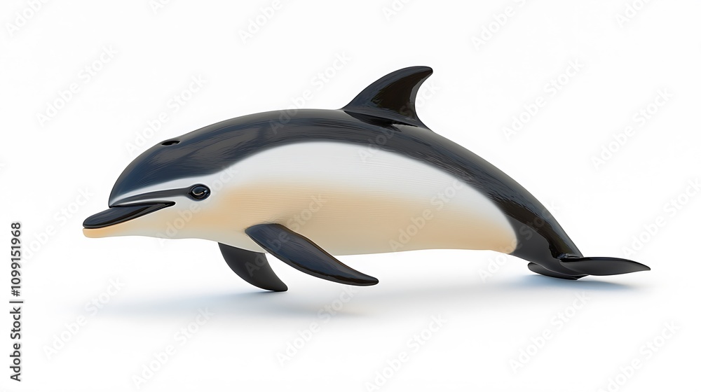 Obraz premium D Render of a Cute Dolphin Leaping