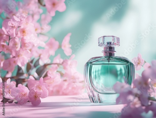 Perfume bottle on table