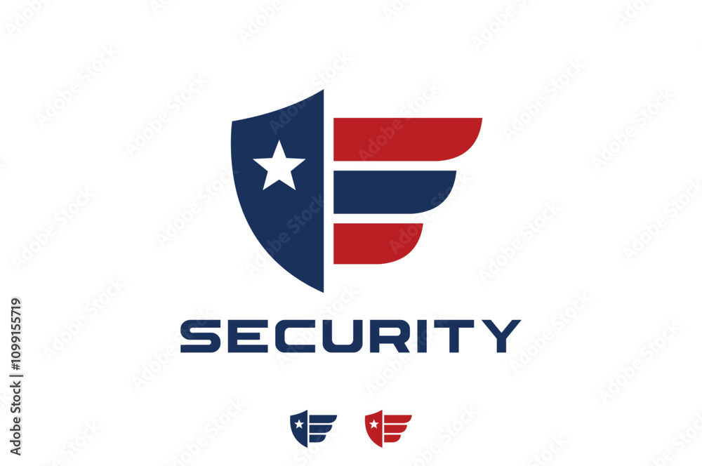 Fototapeta premium Security Wing Star Logo