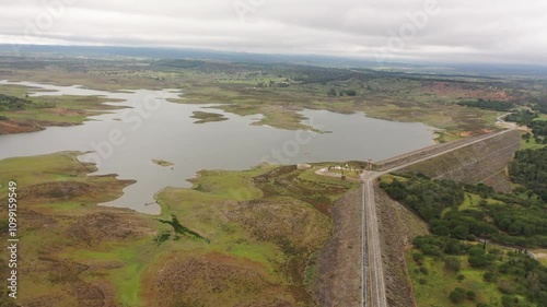 Monte Mígues Reservoir, Panoias, Alentejo, Aerial View photo