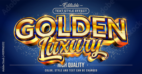 Editable text style effect - Golden Luxury text style theme.