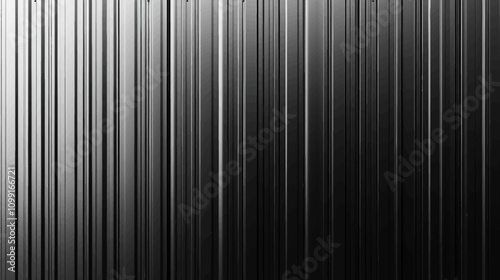 Corrugated black metal texture. 3D Realistic Steel roof sheet, Siding panels for the wall and Iron building material for fence. Surface of a cargo container illustration.