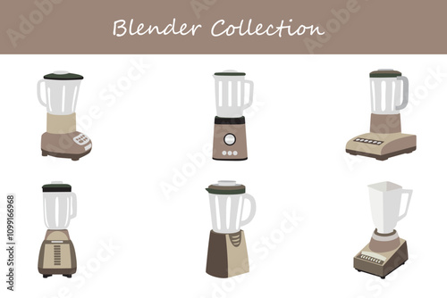 blender collection in different poses. Vector illustration.