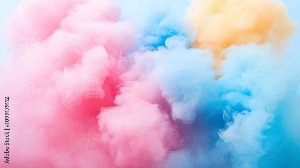 Fototapeta premium Colorful Smoke Clouds in Pastel Shades