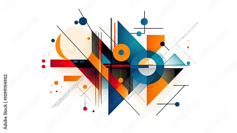 Obraz premium Dynamic abstract art composition modern art gallery digital art vibrant colors wide angle contemporary aesthetics