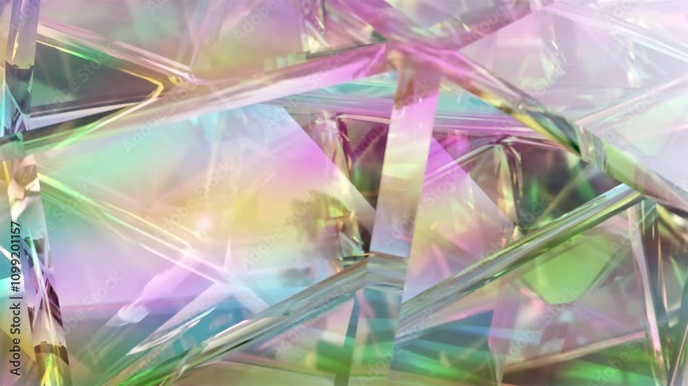 Abstract animation. A modern background with a gem polygonal design. background with color refraction effect, 4k seamless looping video