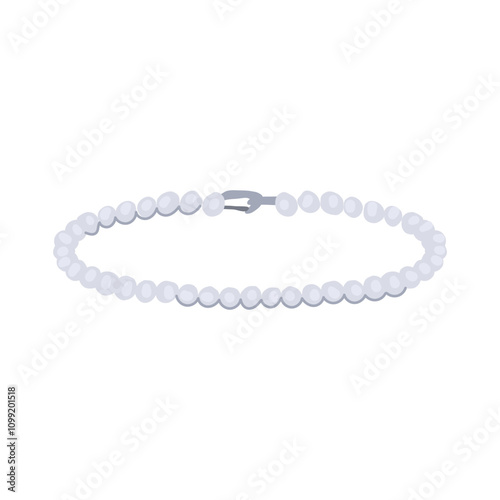 cuff bracelet silver cartoon. chain link, bead adjustable, stackable minimalist cuff bracelet silver sign. isolated symbol vector illustration