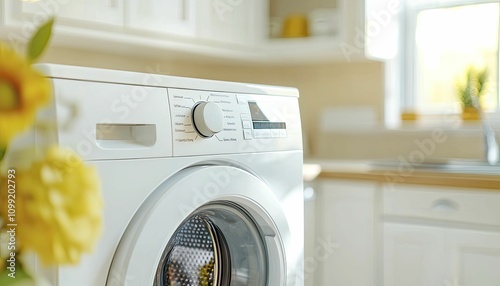 Wallpaper Mural Stackable washer dryer, contemporary design, monochromatic tones, open space layout Torontodigital.ca