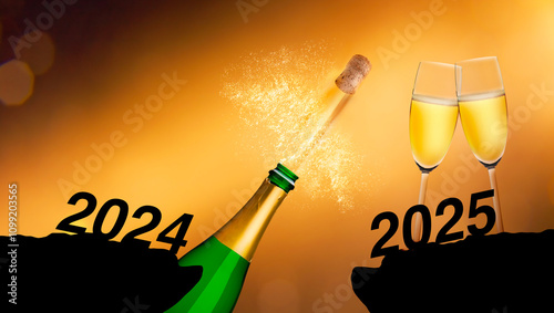 Silvester 2024 2025 mit Sekt
