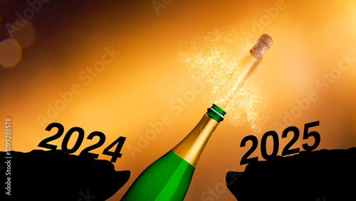Silvester 2024 2025 mit Sekt