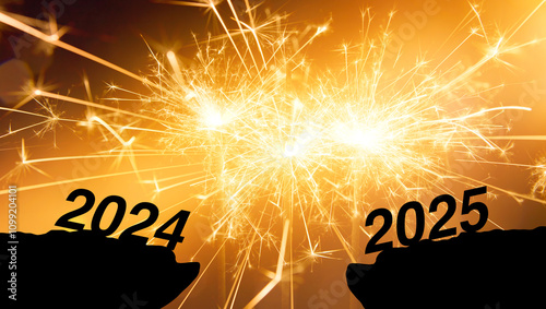 Silvester 2025 mit Sekt und Feuerwerk