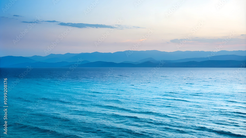 Fototapeta premium Seascape. Blue Ocean Panorama. 