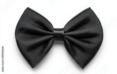 Elegant Classic Black Bow Tie Displayed on a Clean White Background, Perfect for Formal Occasions, Weddings, or Fashion Inspiration with Timeless Appeal