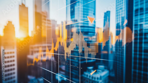 Wallpaper Mural Smart digital Innovation city with connection network reciprocity over the sunset cityscape. of future  wireless digital city and social media networking systems that connects people with in city Torontodigital.ca