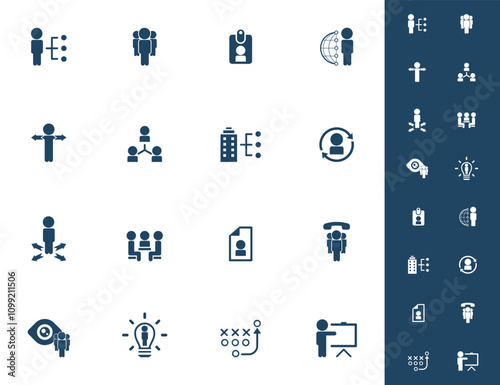 Universal business management and human resources icon set. Universal icons for web and mobile. Vector.