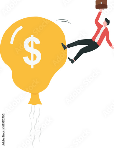 Measures of the finance ministry or central bank to control inflation to normal level, monetary policy during economic crisis. Giant hands release some air from balloon metaphors to reduce inflation.
