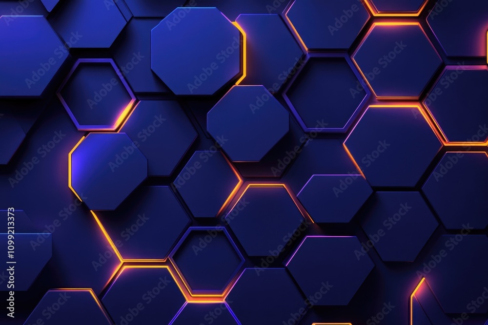 Obraz premium Glowing Hexagons
