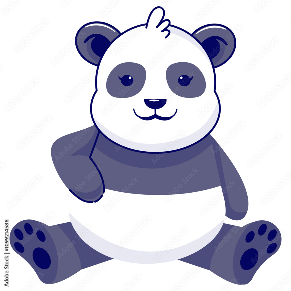 Fototapeta premium Cute Panda Illustration Isolated on White Background. Vector Cartoon Character