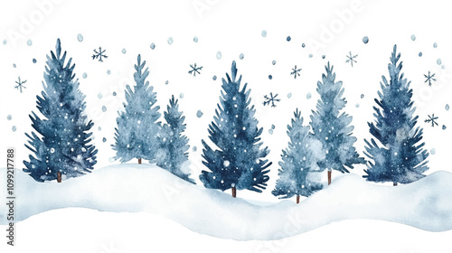 Winter background vector. Hand painted watercolor drawing for Christmas and Happy New Year season. Background design for invitation, cards, social post, ad, cover, sale banner and invitation vector.