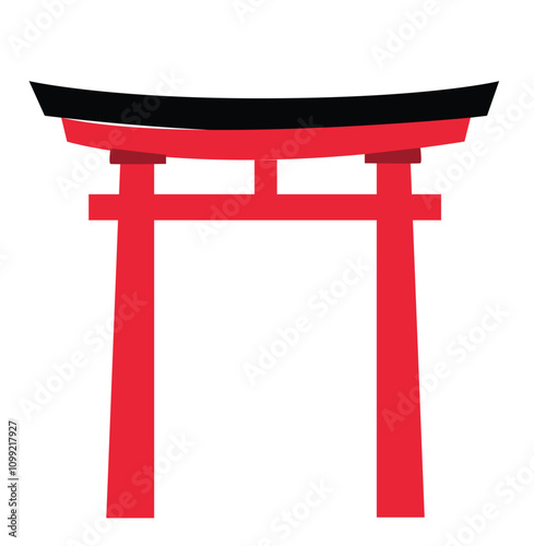 Torii icon of shrine. Torii gate of Japan.