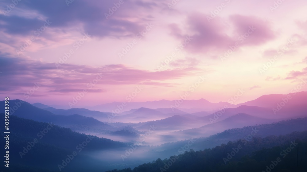 Obraz premium Serene Dusk Skyscape - Tranquil Horizon with Soft Gradients of Colors | Peaceful Visuals