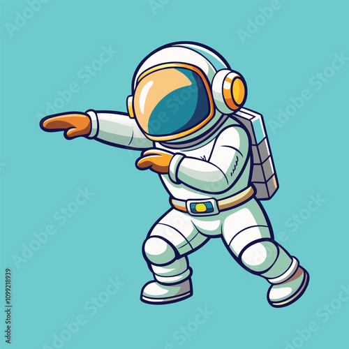 Astronaut Dabbing Cartoon Vector Icon Illustration