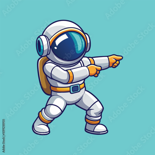 Astronaut Dabbing Cartoon Vector Icon Illustration