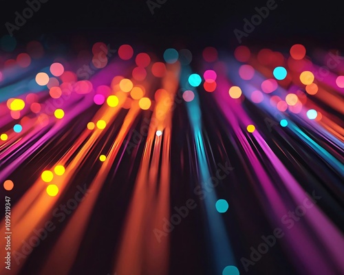 Colorful abstract lights create a dynamic visual effect, ideal for backgrounds, digital art, or modern designs. photo