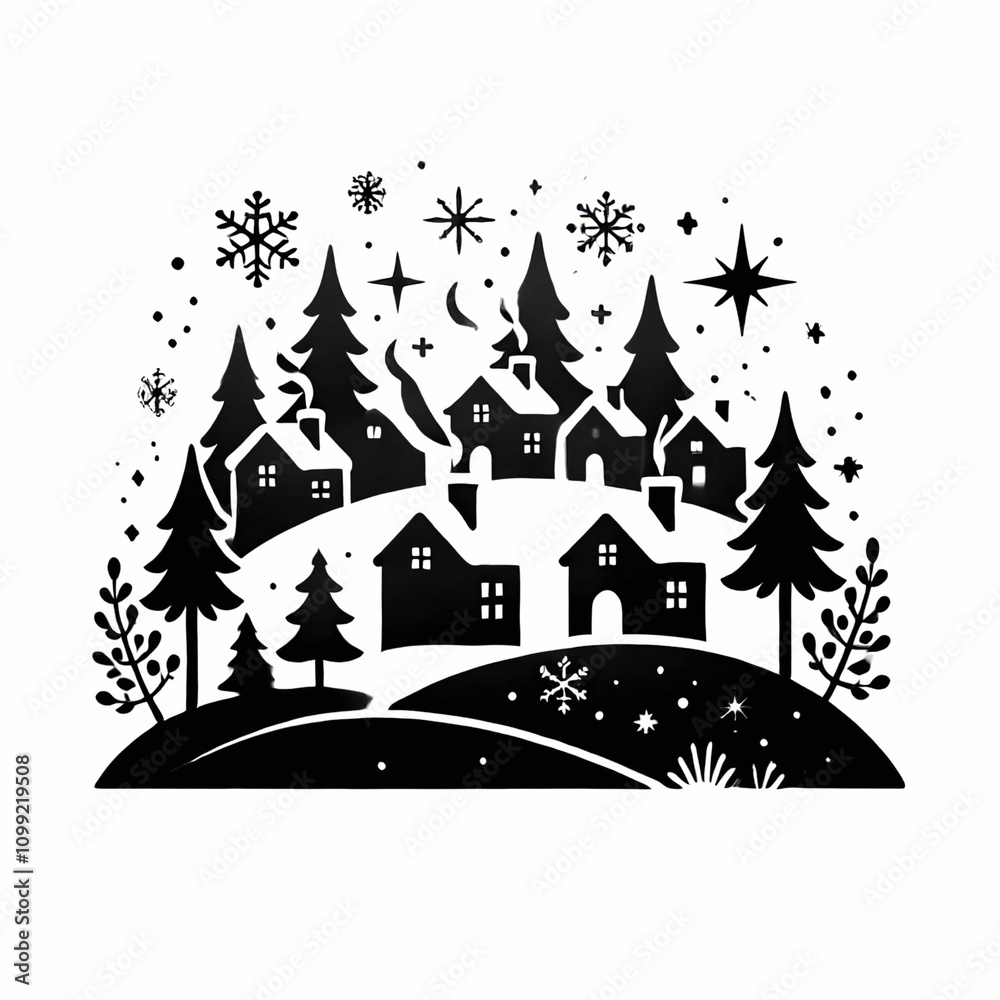 Obraz premium christmas night in various places