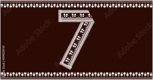 warli painting Harmony,rafted the numbers1,2,3,4,5,6,7,8,9, font to 10 in the traditional Warli font. 1 As she painted, she imagined the numbers coming to life