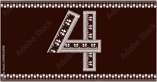 warli painting Harmony,rafted the numbers1,2,3,4,5,6,7,8,9, font to 10 in the traditional Warli font. 1 As she painted, she imagined the numbers coming to life