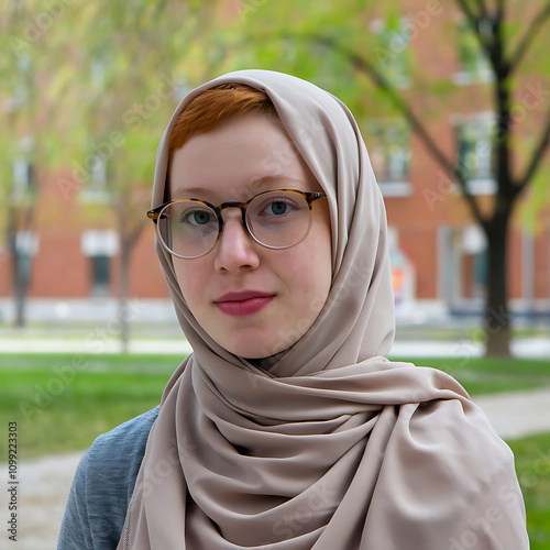 portrait of a woman in the park photo