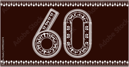 warli painting Harmony,rafted the numbers1,2,3,4,5,6,7,8,9, font to 10 in the traditional Warli font. 1 As she painted, she imagined the numbers coming to life