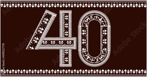 warli painting Harmony,rafted the numbers1,2,3,4,5,6,7,8,9, font to 40 in the traditional Warli font. 1 As she painted, she imagined the numbers coming to life