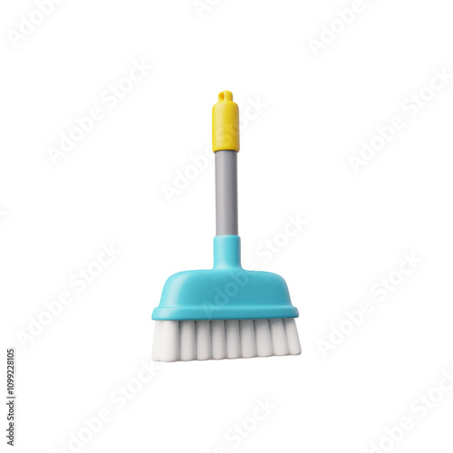 Vector 3d illustration with the image of a broom, for sweeping the floor.