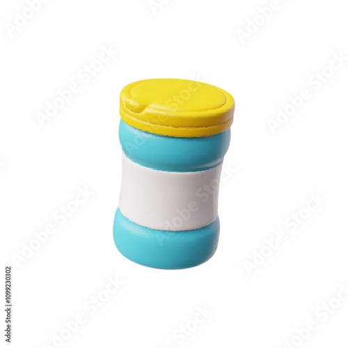 Vector 3d illustration of a sink and toilet cleaning product in a plastic jar
