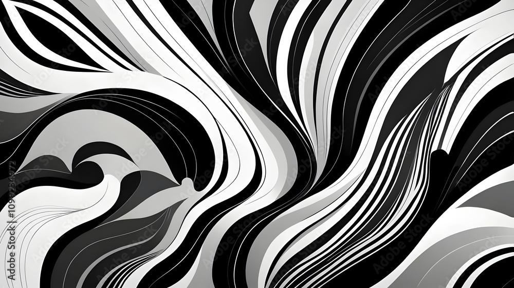 Fototapeta premium A black-and-white abstract texture featuring bold