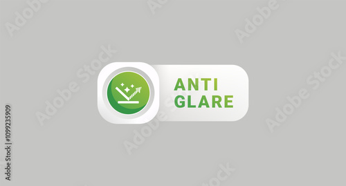 Anti glare label or anti glare design element vector. Best Anti glare label for packaging product design, and more.