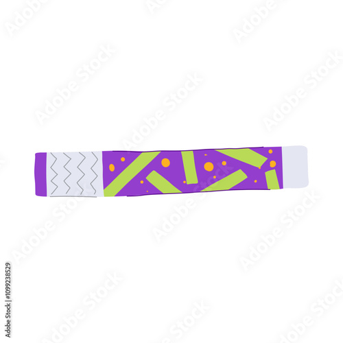 party event bracelet cartoon. admission vip, security souvenir, identification entrance party event bracelet sign. isolated symbol vector illustration