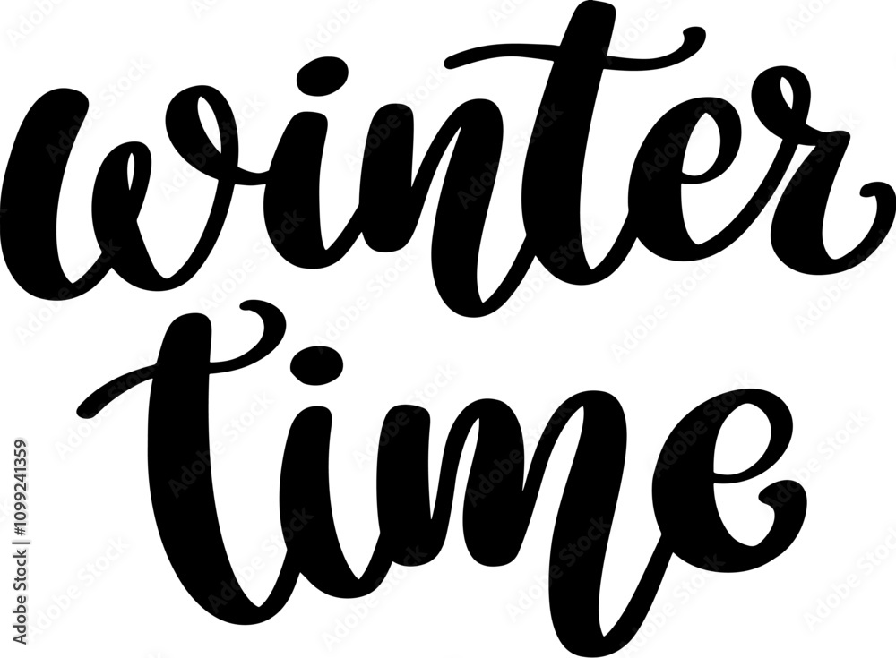 Obraz premium Winter Time. Hand drawn lettering. Vector illustration