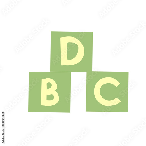 Multicolored squared ABC blocks element