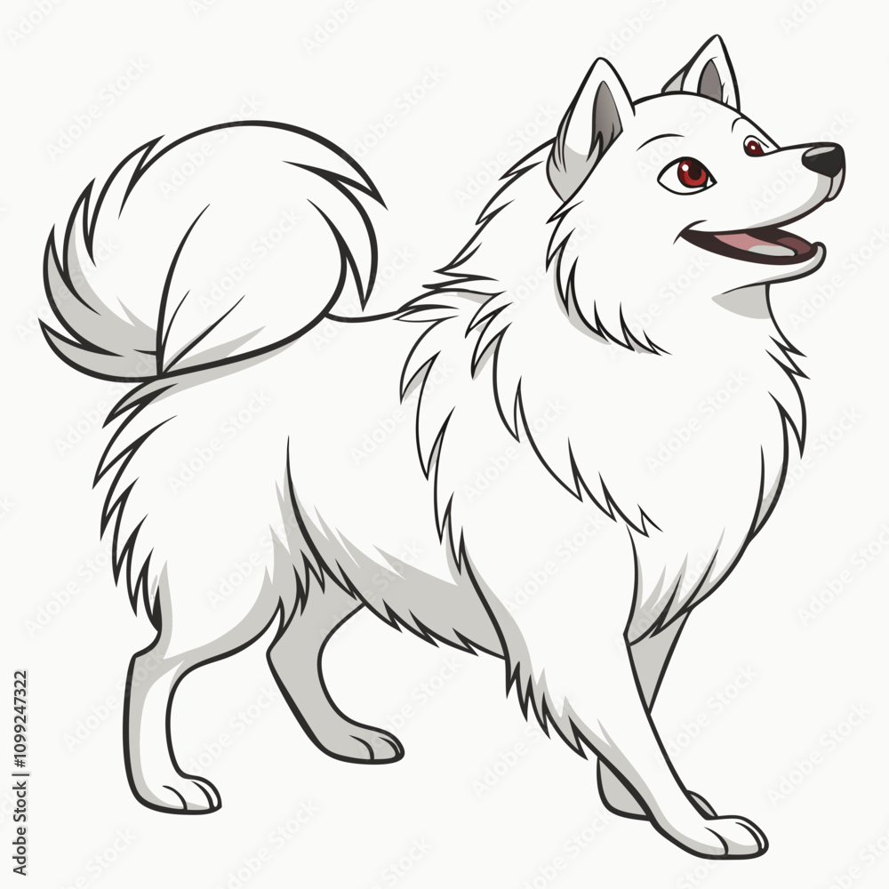 Obraz premium Cute and lovable Alaskan Malamute vector art illustration, perfect for pet-themed designs, prints, and creative projects.