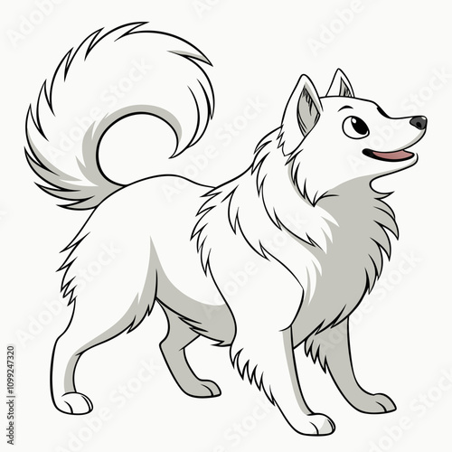 Cute and lovable Alaskan Malamute vector art illustration, perfect for pet-themed designs, prints, and creative projects.
