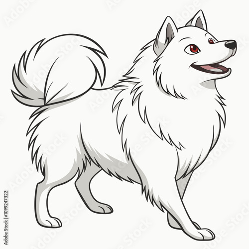 Cute and lovable Alaskan Malamute vector art illustration, perfect for pet-themed designs, prints, and creative projects.