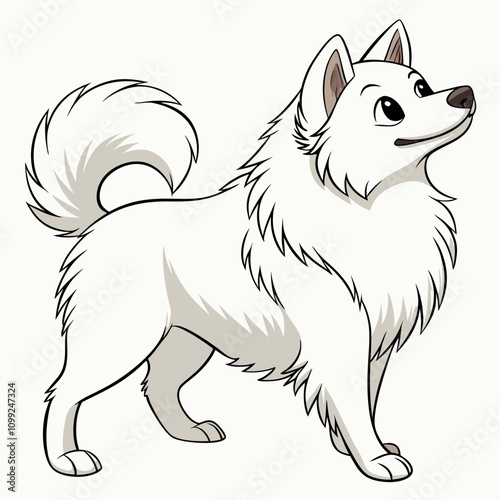 Cute and lovable Alaskan Malamute vector art illustration, perfect for pet-themed designs, prints, and creative projects.