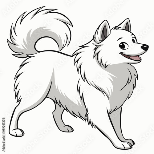 Cute and lovable Alaskan Malamute vector art illustration, perfect for pet-themed designs, prints, and creative projects.